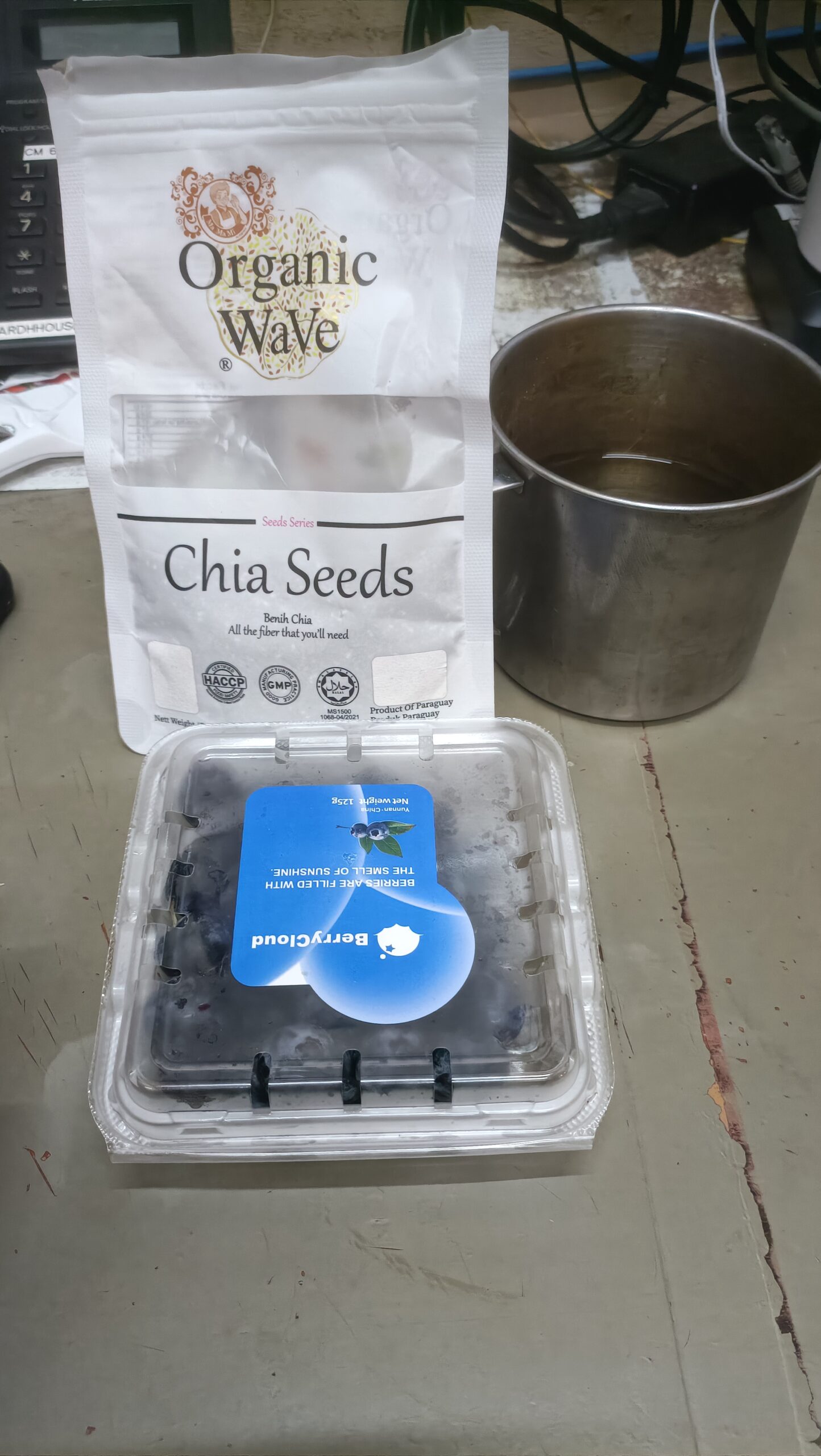 Chia and blueberries 